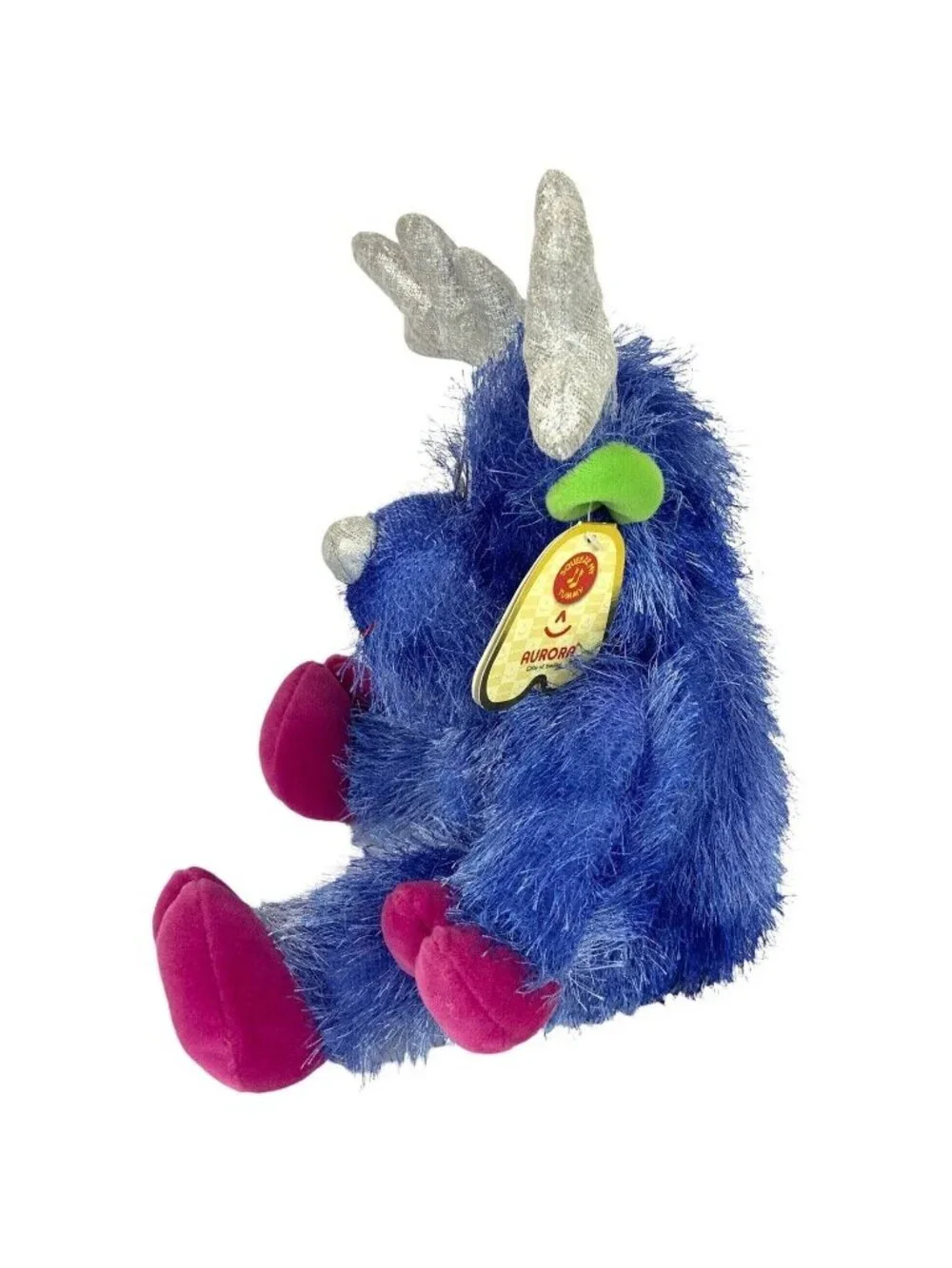 Aurora Frostbite Reindeer Plush 10 inch Blue Pink Silver Antlers Soft Toy